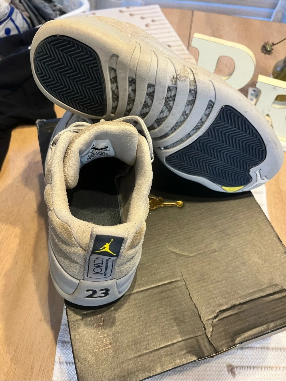 Air Jordan 12 Retro Wolf Grey Low-Top Sneakers